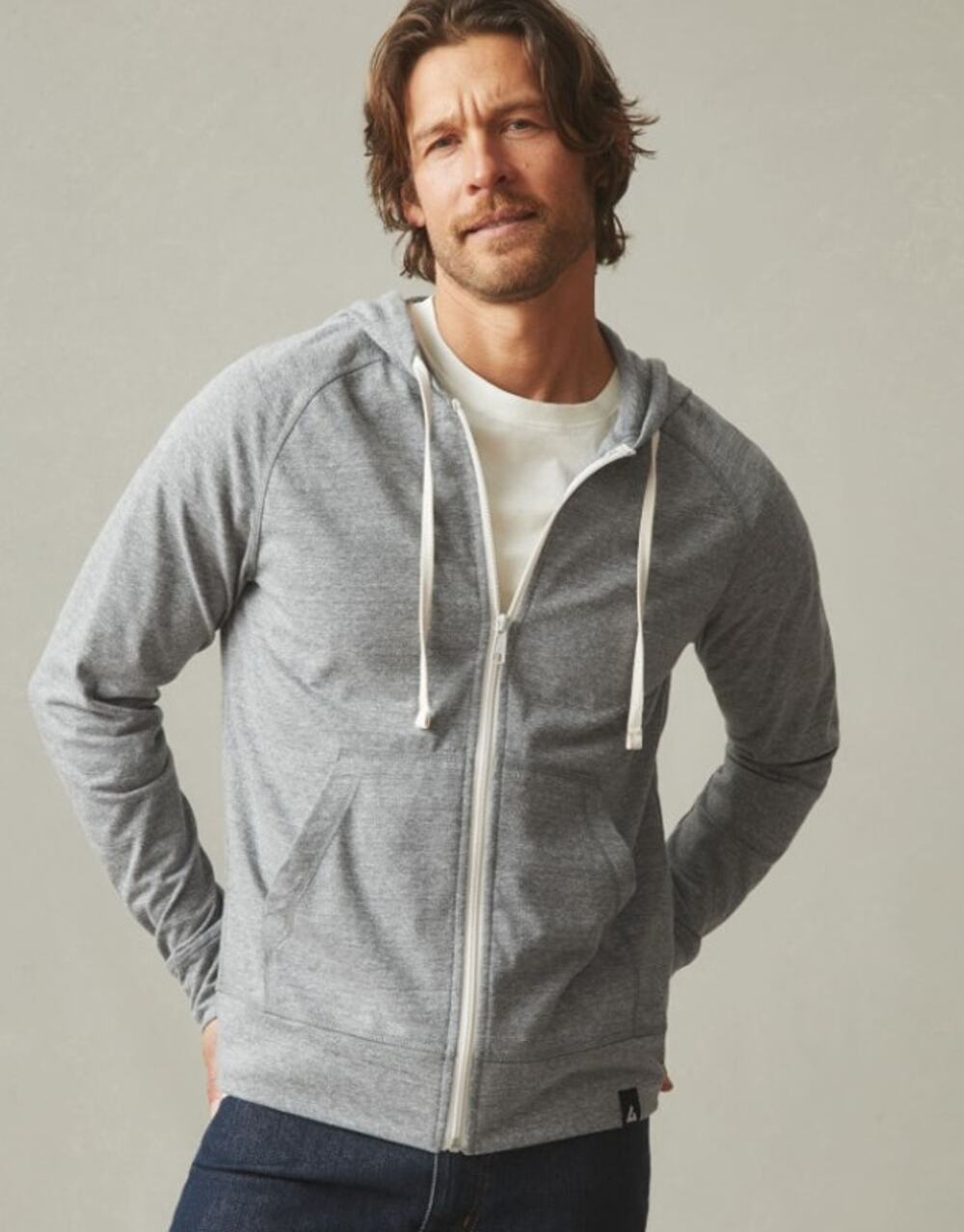 American Giant Men's Cotton Blend Lightweight Full Zip Hoodie